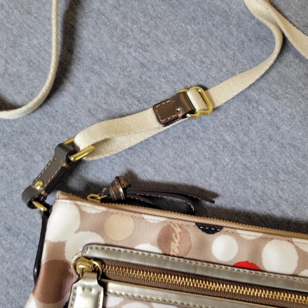 Coach Sateen Poppy Watercolor Dot Crossbody - Picture 2 of 12